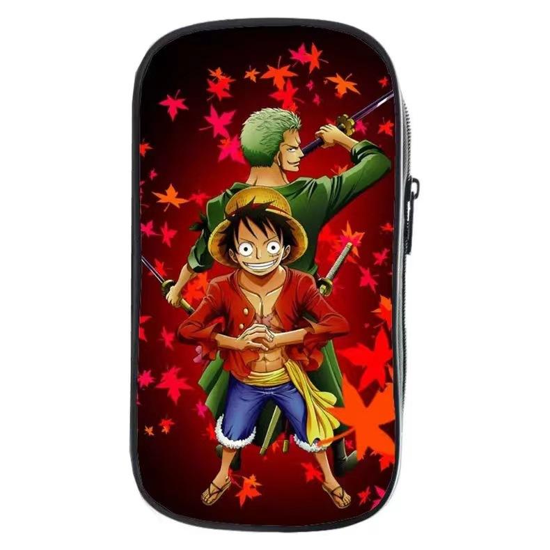 Cartoon Anime One Piece Luffy Zoro Sanji Marco Ace Sabo Pencil Case Stationery Box Students School Pen Bag Bags Gifts