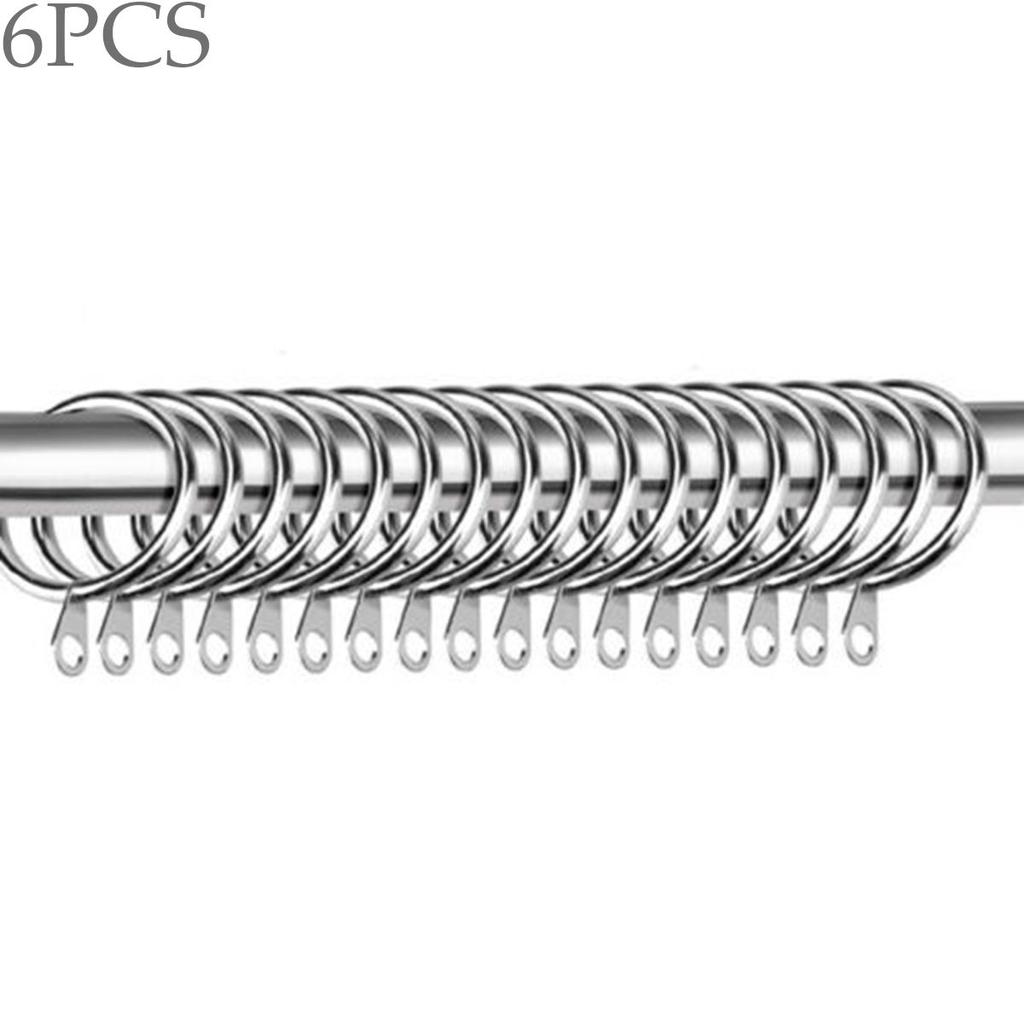 Home Practical Metal Low Noise Curtain Rings Roman Circle Hanging Hooks For Curtains Rods