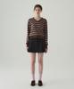 Deuloupisumeon Ripple Stripe Cotton V-Neck Knit [Brown]