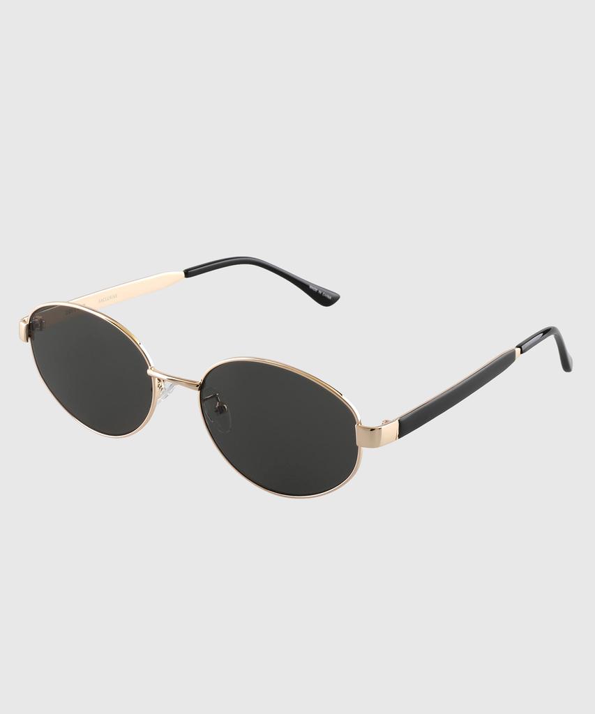 Tuditeo Dor Oval Metal Uv Protection Tinted Nylon Lens Sunglasses C1 Black