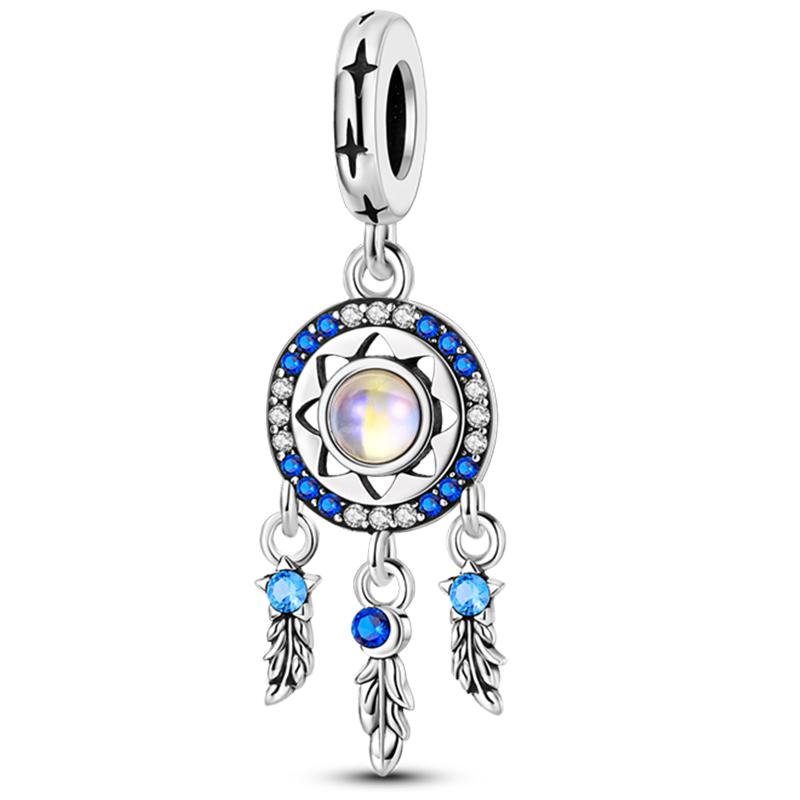 Copper Metal Colorful Dreamcatcher Charm Bead Components Pendant Bead Components Compatible With Authentic Original Bracelets Elegant Exquisite Do It