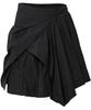 Peulleeoeob Asymmetrical Draped Layered Skirt (Fl-252_Black)