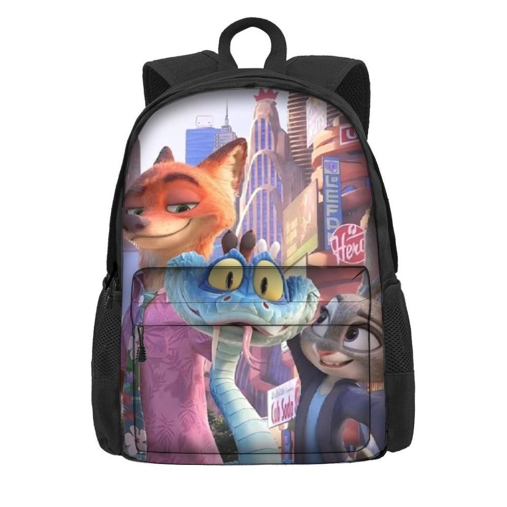 Cartoon-Rucksack zum Thema Zootopia 2 für Grundschüler, großes Fassungsvermögen, leichter Doppelschulter-Rucksack KTB
