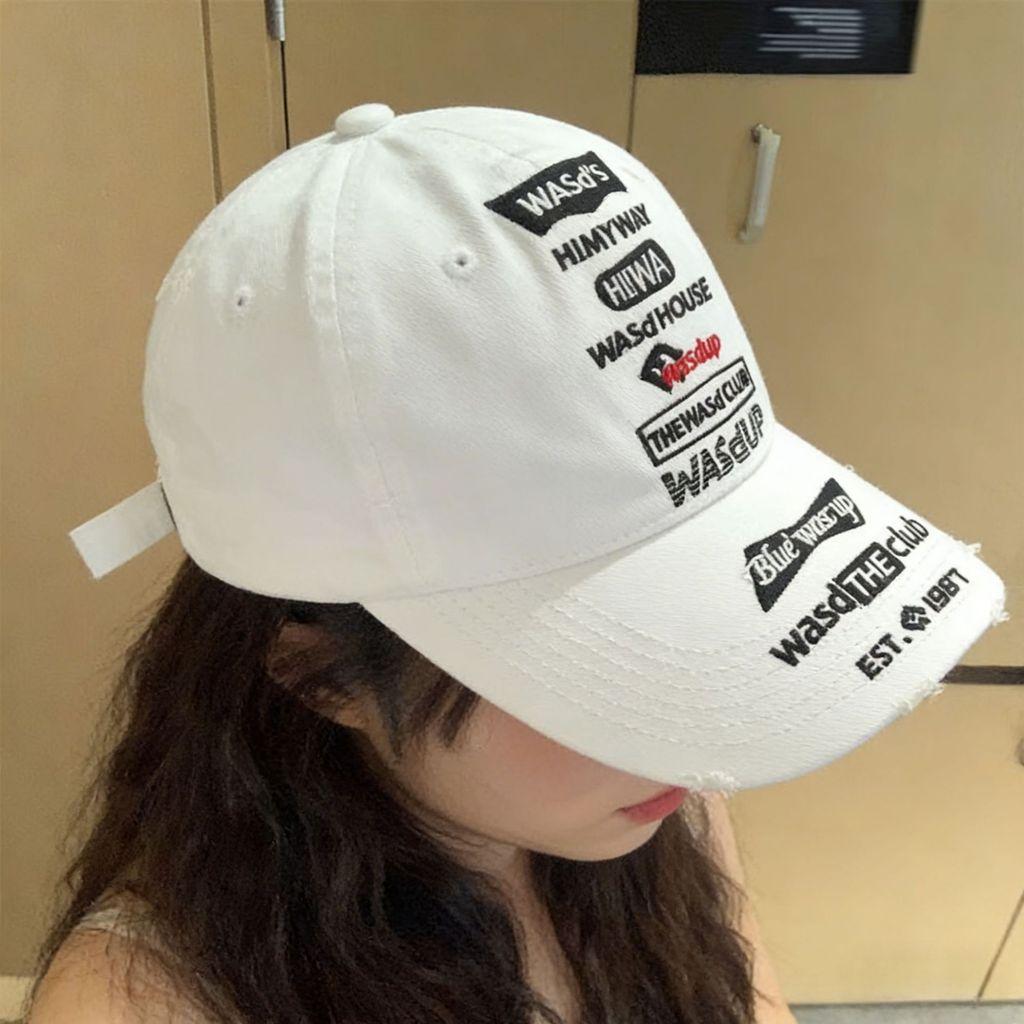 Casquette décontractée Style de rue à lettres brodées avec visière pour toutes les saisons