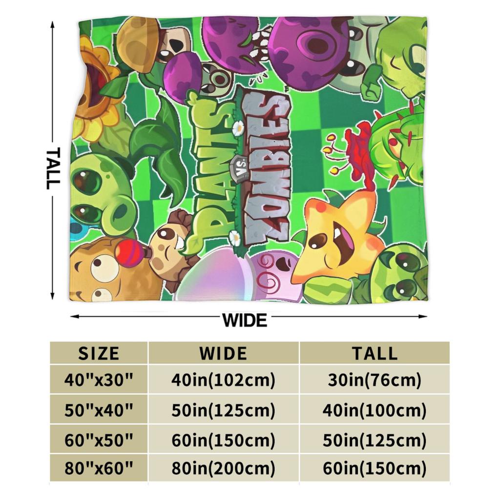 Game P-Plants-vs-Zombie Blanket Quality Warm Soft Throw Blanket Winter Travel Living Room Comfortable Bedspread