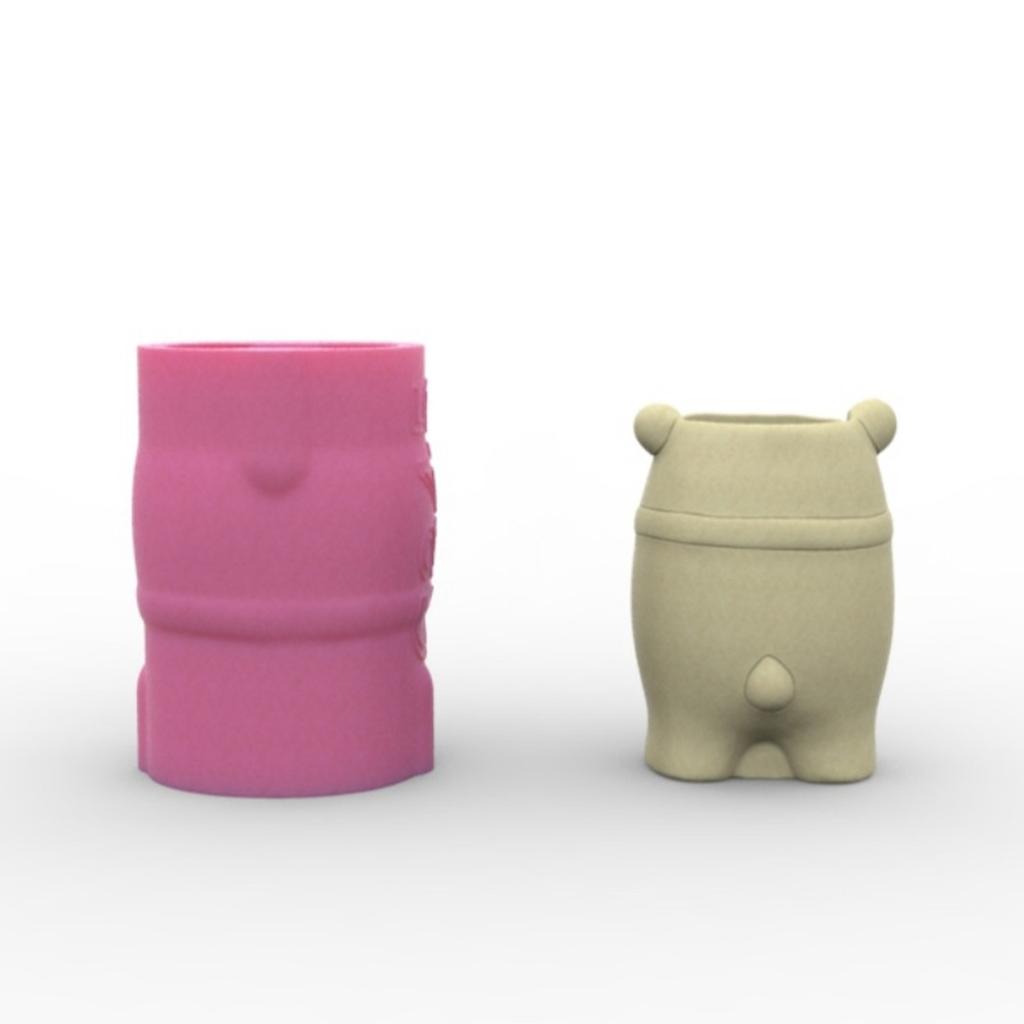 Creative Bear Planter Sturdy Silicone Mould Reusable Artistic Cement Cast Craft Supplies for Home and Garden