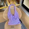 Vintage Hohlstricktasche Gewebte Tasche Damenhandtasche Häkeltasche Einfarbige Hohl-Henkeltasche Reise-Umhängetasche