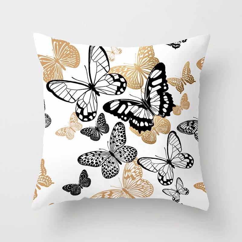 Home Decor Floral Butterfly Pattern Printed Pillowcase Cushion Cover Polyester Throw Pillow Sofa  Funda De Almohada