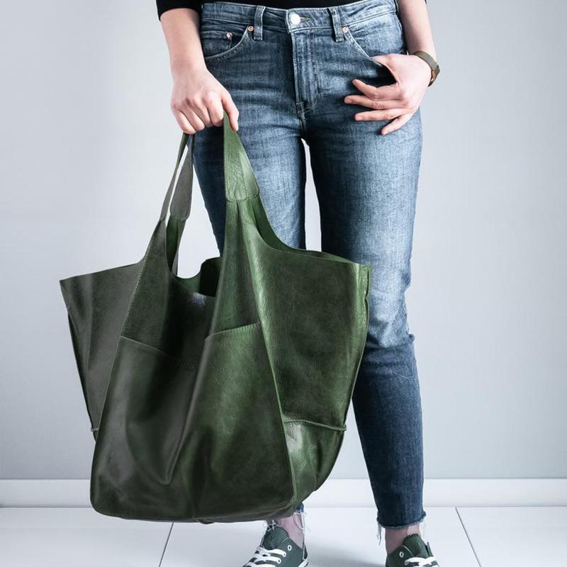 Casual PU Leather Large Capacity Shopper Tote Hobo Bags Women Vintage Handbag Purse Luxury Designer Splicing Shoulder Bags