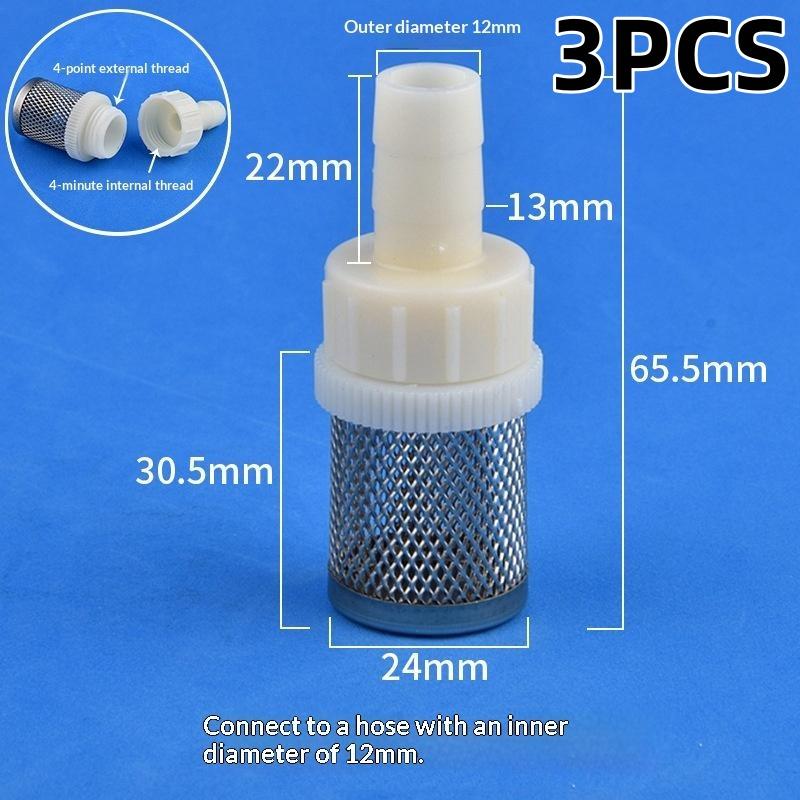VP 1/3Pcs New 4mm 6mm 8mm 10mm 12mm 14mm 16mm 20mm Hose Stainless Steel Filter For Fish Tank Aquarium Garden DIY Accessories