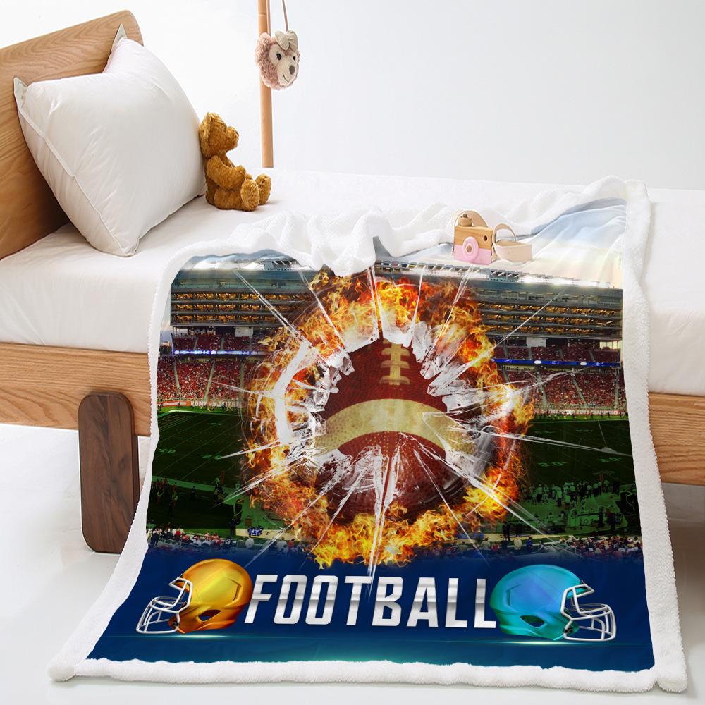 Basketball Sports Blanket Lamb Fleece Crystal Fleece Double Blanket Blanket