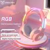 Auriculares para Gaming X15Pro con Orejas de Gato: Diadema Luminosa, Audio para eSports con Cancelación de Ruido