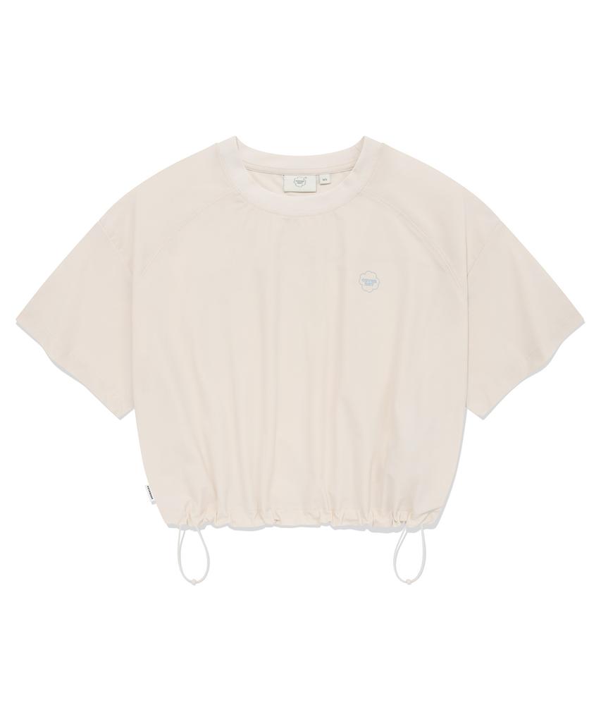 COVERNAT WOMAN Comfort String Crop T-Shirt Ivory