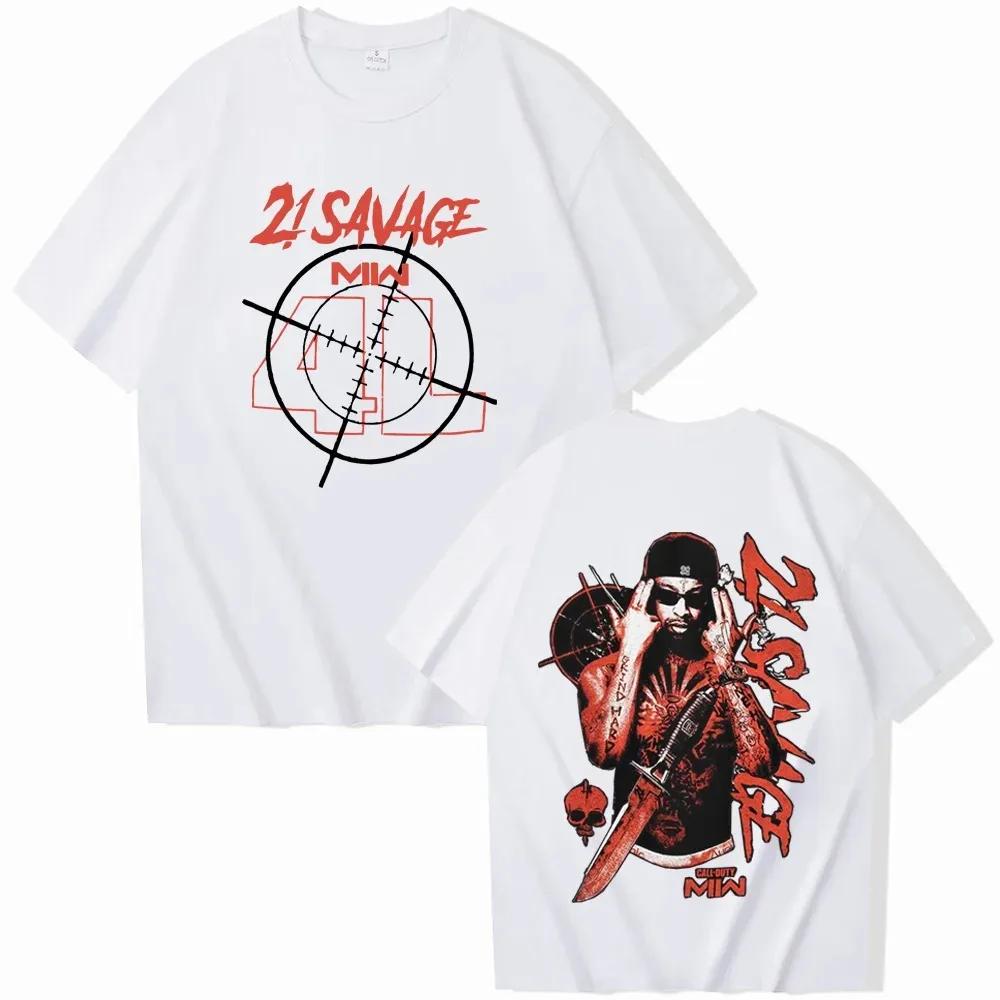 21 Savage American Dream T-Shirts Harajuku Hip Hop O-Neck Μπλουζάκια Κοντομάνικα Δώρο για Φανς Υψηλής Ποιότητας Βαμβάκι Καλοκαιρινή Μόδα Φαρδιά