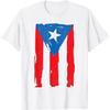 Puerto Rico Flag Boricua Rican Retro T-Shirt Distressed Graphic Tee For Men
