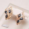 Abstract Butterfly Earrings For Women Black Natural Zircon With Rose Gold Color High Quality Daily Fine Jewelry