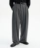 TRIP LE SENS Custom Pintuck Curved Wide Slacks_Stripe Gray