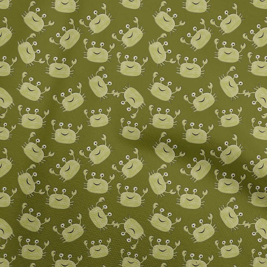 oneOone Cotton Flex Hellblauer Stoff Kinder Krabben Nähstoff Meterware Bedruckt DIY Kleidung Nähzubehör 40 Zoll