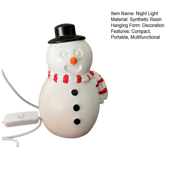Snehuliaková nočná lampa napájaná cez USB Roztomilá vianočná stolová lampa s teplou žiarou Sviatočná dekorácia do kancelárie spálne