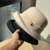 French Retro Small Fragrance Style Wool Fisherman Hat for Women In Autumn and Winter Hepburn Style Curled Basin Hat Elegant Gold Gift Hat