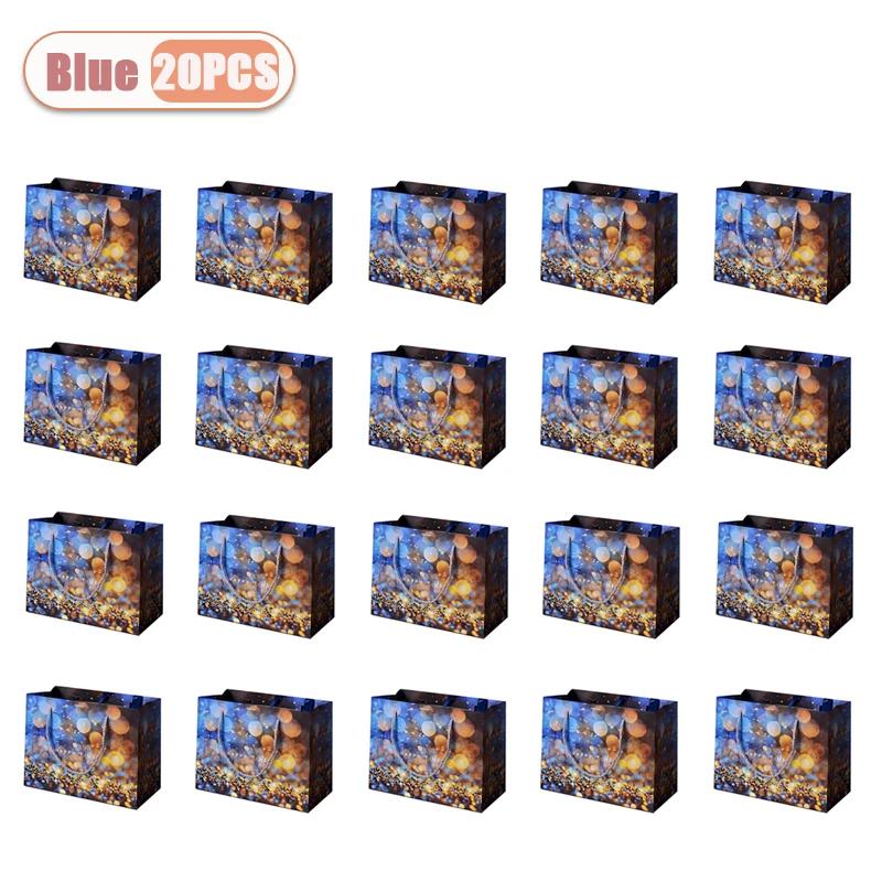 1-20PCS Reusable Gift Paper Bags for Christmas Birthday and Party Candy Packaging Tote Bags for Holiday and Daily Gift Storage