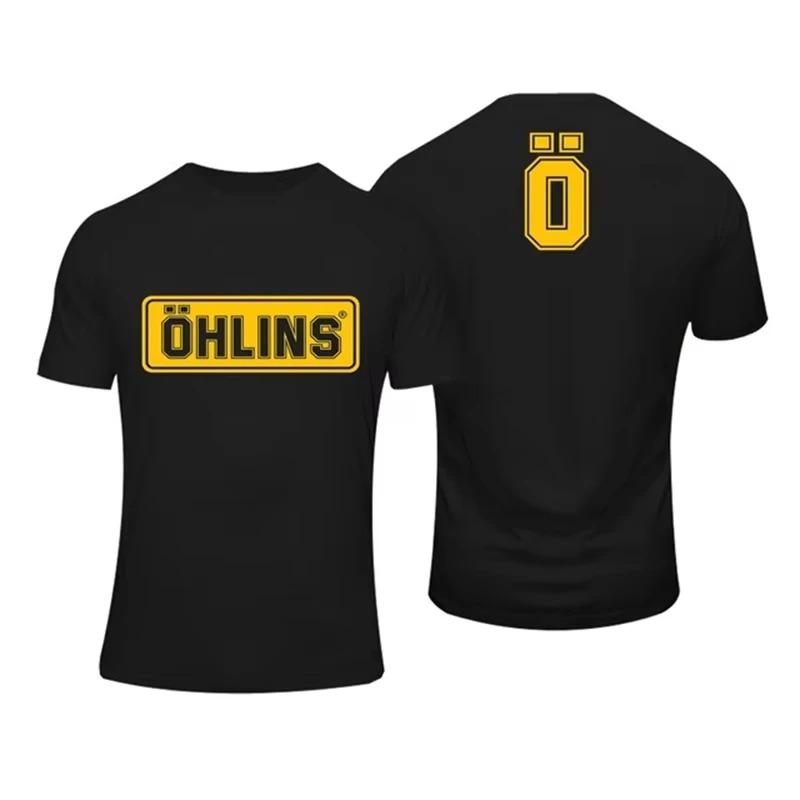 Niesamowita Męska Koszulka Ohlins Amortyzator Samochód Motocykl Sport Wyścigi Koszulka Letnia Codzienna Mężczyźni kobiety Krótki rękaw T-shirty