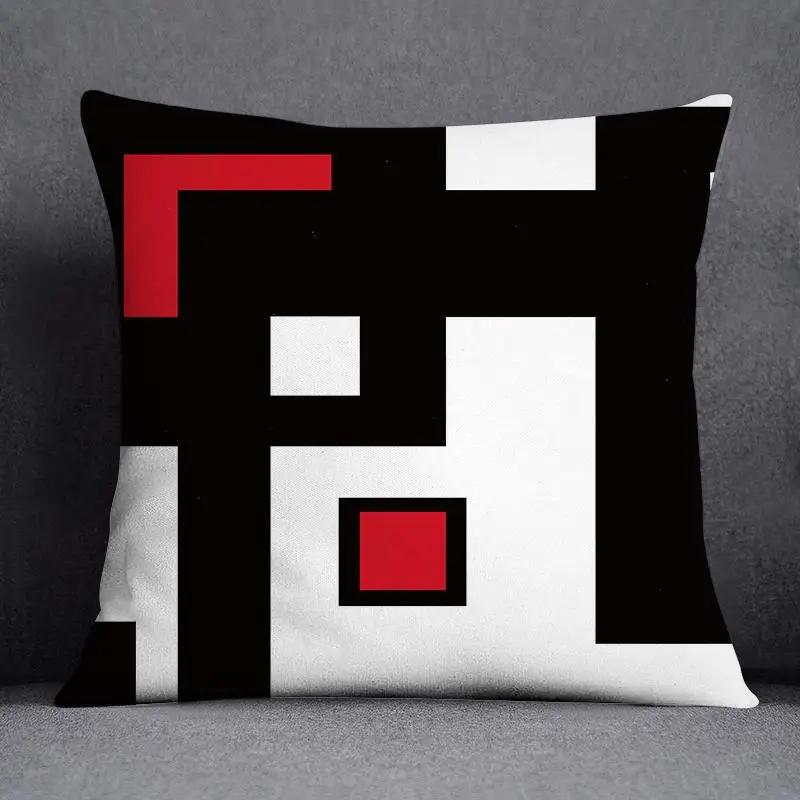 Color Geometric Pattern Decorative Pillowcase Square Pillowcase Home Office Decorative Cushion Cover