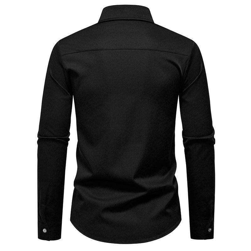 Herbstmode Herren Patchwork Langarmhemd Hohe Qualität Vintage Colorblock Männlich Lässig Gesellschaftlich Hochzeitsparty Business