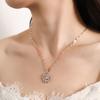 1PCS Gold-color Necklace Ladies Light Luxury Style Flower Pendant Inlaid Zirconia Titanium Steel Chain Holiday Jewelry