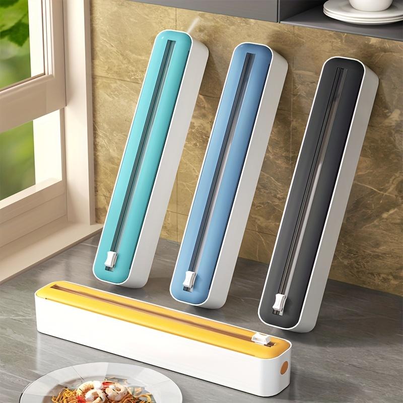 1pc Heavy-Duty Dual-Function Plastic Wrap Cutter & Kitchen Sealer - Built-in Cutter Edge, Compatible with Plastic Wrap, Aluminum Foil, Parchment