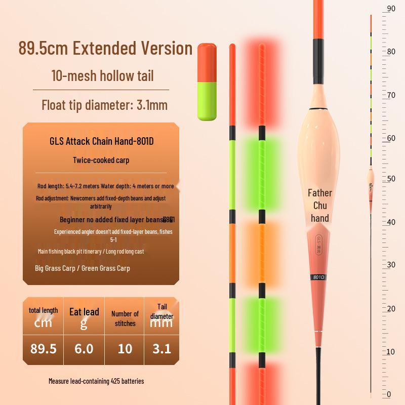Folk Artist GLS Dual-Use Electronic Float: Anti-Drift, Night Glow for Silver and Grass Carp Fishing.