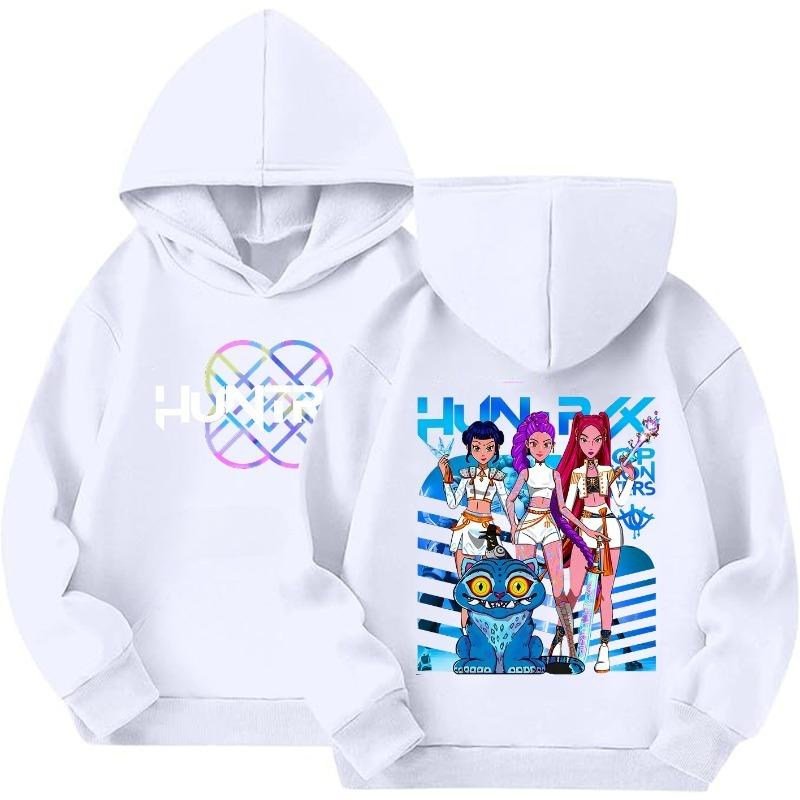 Cartoon Peripheral Pattern Print Children's Girl Soft Comfortable Cute Winter Warm Hooded Sweatshirt