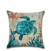 Sea Turtle Nautical Mermaid Pattern Cotton Linen Throw Pillow Cushion Cover Car Home Decoration Sofa Decorative Pillowcase DT--,(5)