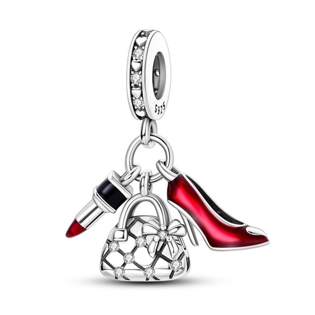 925 Silver Charms Shoes Pet Cat Dog Aircraft Dangle Charm Fit Original Bracelet Making Fashion Jewelry