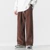 Men Casual Pants Fashion Men Streetwear Corduroy Straight Pants Men's Solid Color Vintage Pants Male Loose Wide Leg Pants Harem Couple Trousers