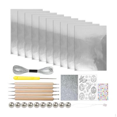 Kit Artă Folie În relief Plăci de Aluminiu Groase cu Foaie cu Model Tematic de Paște Metaloplastie DIY