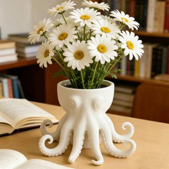 3D Nyomtatott Polip Ültető Hajós Polip Csáp Virágtartó Íróasztalra Otthoni Dísz Tengeri Állat Ültető Kis Növényekhez