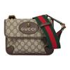 Gg Supreme Double-Sided Tiger Head Magnetic Buckle Opening And Closing Single Shoulder Canvas Stitching Leather Edging Messenger Bag