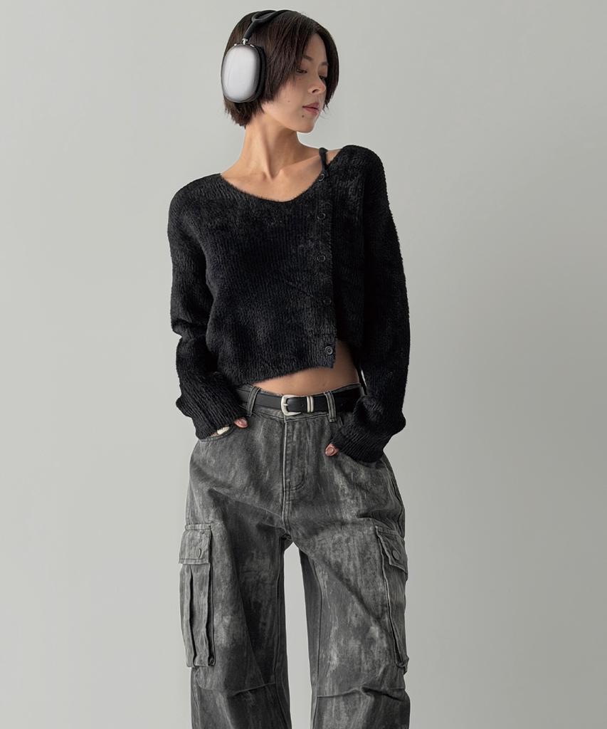 THE GREEN LAB Hairy Soft Knit [Black]