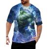 Marvel Hulk Print T-Shirt For Men Summer Cartoon Tops Tees Male Casual Stylish Short Sleeve Clothing Fashion Trendy Streetwear