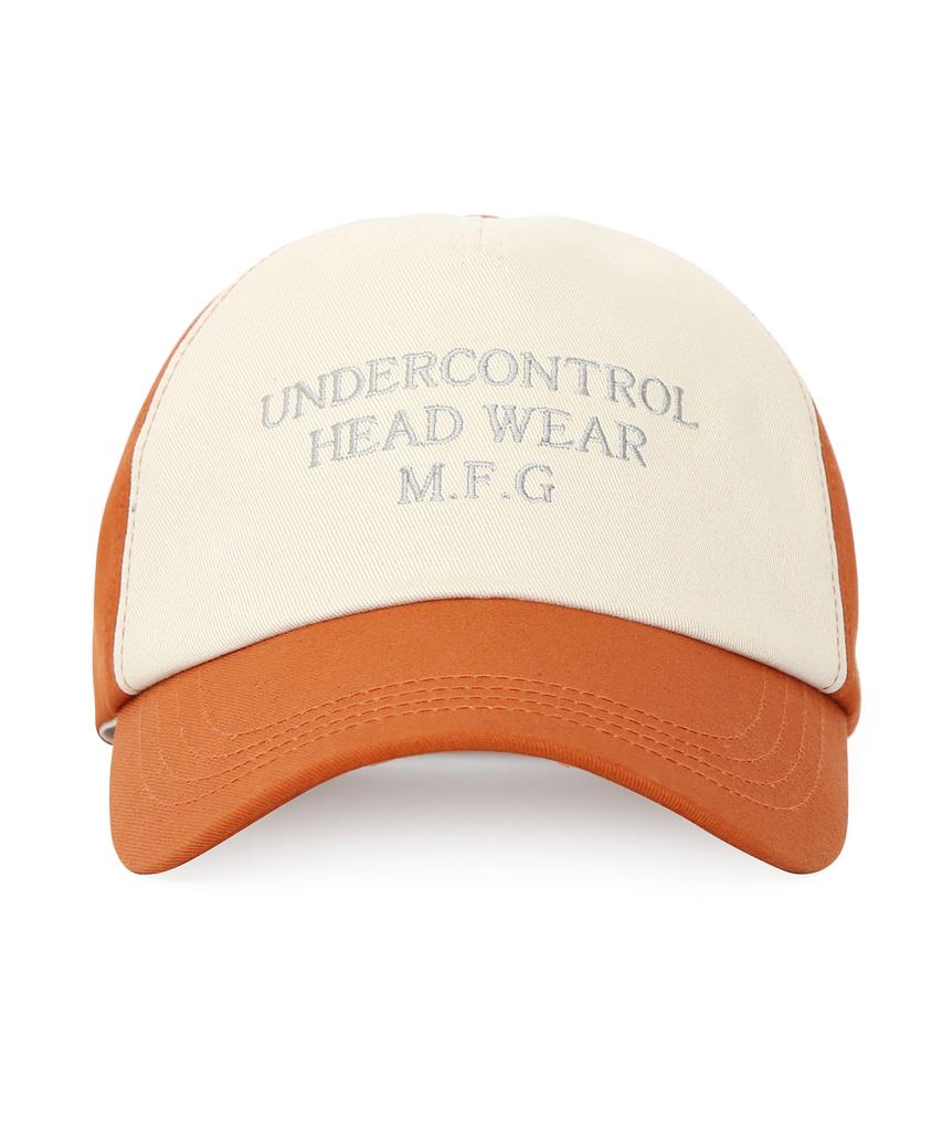 Eondeokeonteulol Cotton Logo Trucker Ball Cap Slogan / Soft Deep B B / Orange