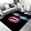 3D HD-tryck Neon Graffiti Tryckt Matta Halkfri Matta Svart Heminredningsmatta Matta för Vardagsrum Sovrum Matsal Kontor Gåva