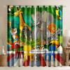 Safari Animals Cartoon Style Jungle Forest Window Curtains Blinds For Living Room Kids Bedroom Bathroom Kicthen Door Home Decor 2Pcs
