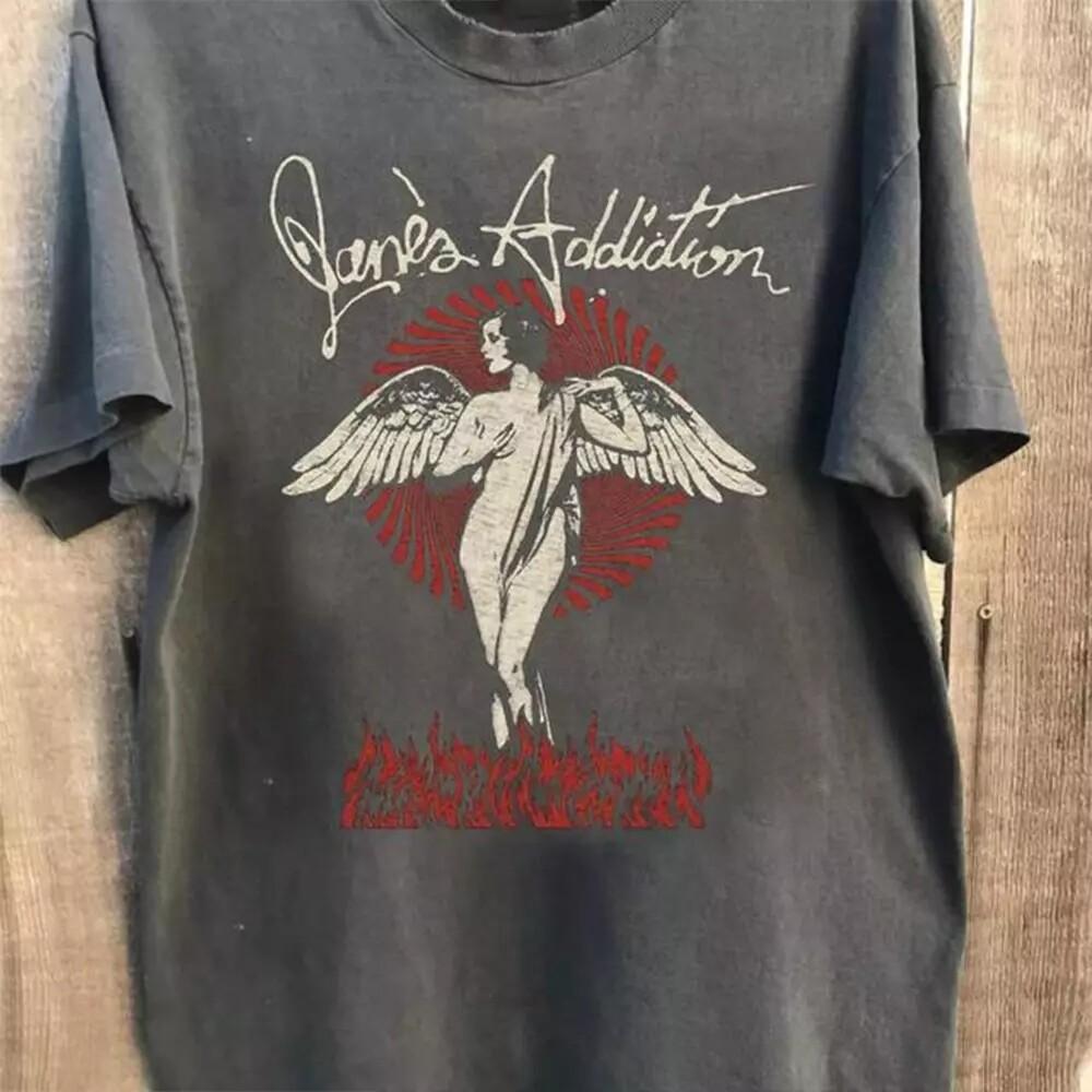 Jane's Addiction Tour 2024 Graphique du Groupe Charcoal T-shirt Unisexe Réimpression S-5XL T-shirt Unisexe