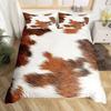 Súprava posteľnej bielizne z hovädzej kože Patchwork s potlačou kravskej kože Prikrývka s potlačou farmárskych zvierat Poťah na paplón Western Cowboy Farmhouse Polyesterový poťah na prešívanú prikrývku