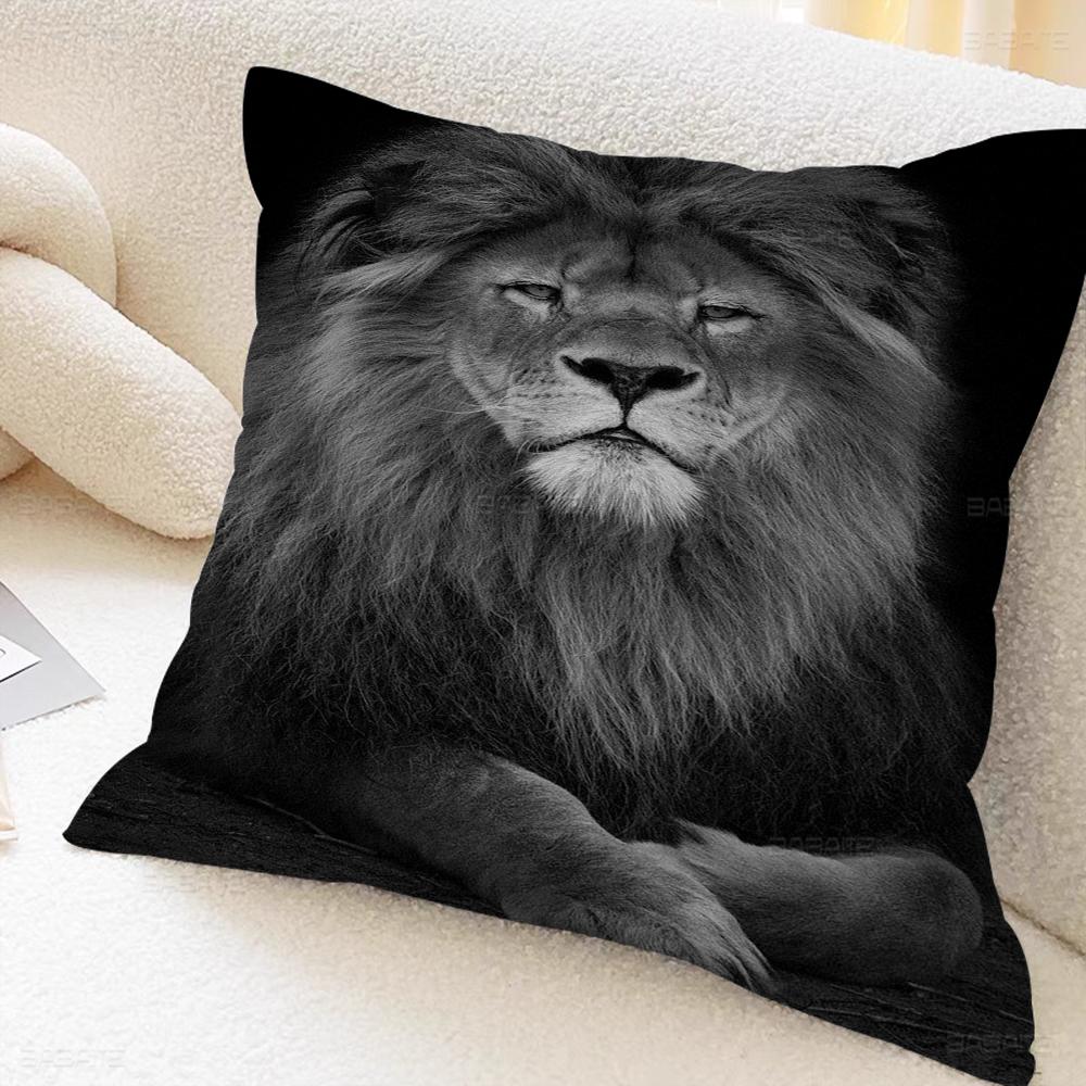 Animal Lion Cushion Cover Car Throw Pillow Case For Sofa Car Christmas Gift 40x40cm 45x45cm