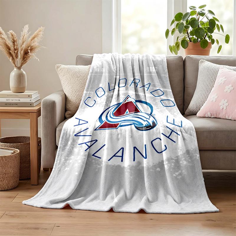 Colorado Avalanche Blanket Flannel Blanket Soft Cozy Plush Throw for Sofa Bed Lightweight Home Decoration Gifts for Christmas Various Holidays