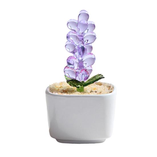 Ornamento de Plantas em Vasos de Vidro Feito à Mão Cacto Soprado à Mão Broto de Feijão Arte Floral