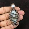 Evil Eye Dendrite Opal Gemstone Copper Wire Wrapped Pendant Copper Jewelry Handmade Pendant Rainbow Moonstone Evil Eye Jewelry Gift For Him