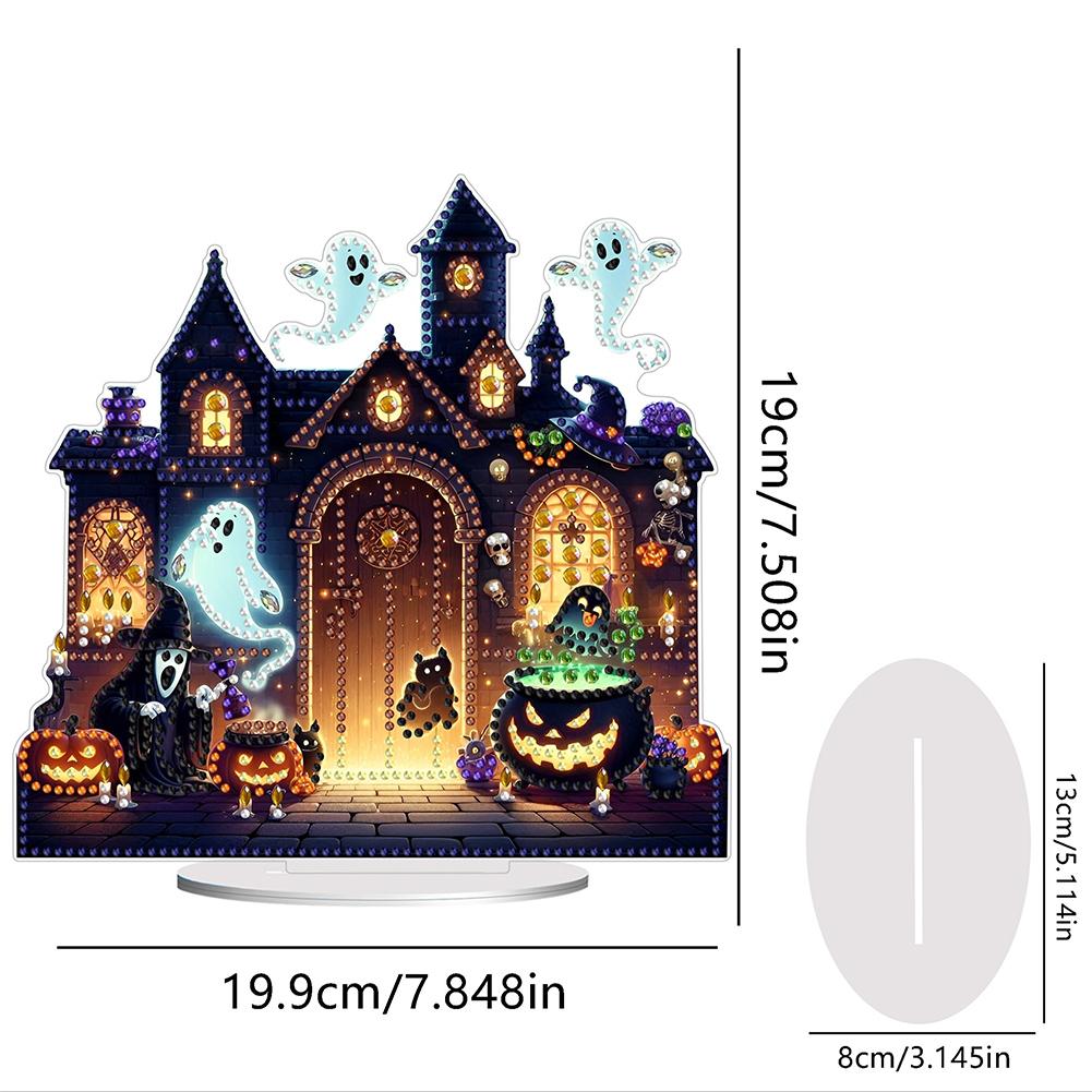 Akrylowy Zestaw Ozdób Stołowych z Motywem Halloween do Malowania Diamentami Ozdoby Stołowe Zestawy Ozdób do Malowania Diamentami Dekoracja Domu Sypialni